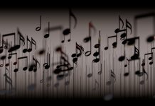 3d illustration of musical notes and musical signs of abstract music sheet. Songs and melody concept. music therapy