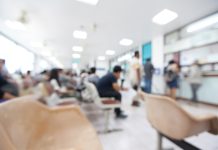 Blurred background of patient waiting for see doctor in the hospital.