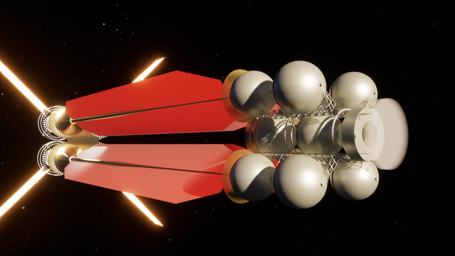 Fig 2. Advanced Fusion Spacecraft Concept Design for Deep Space Missions