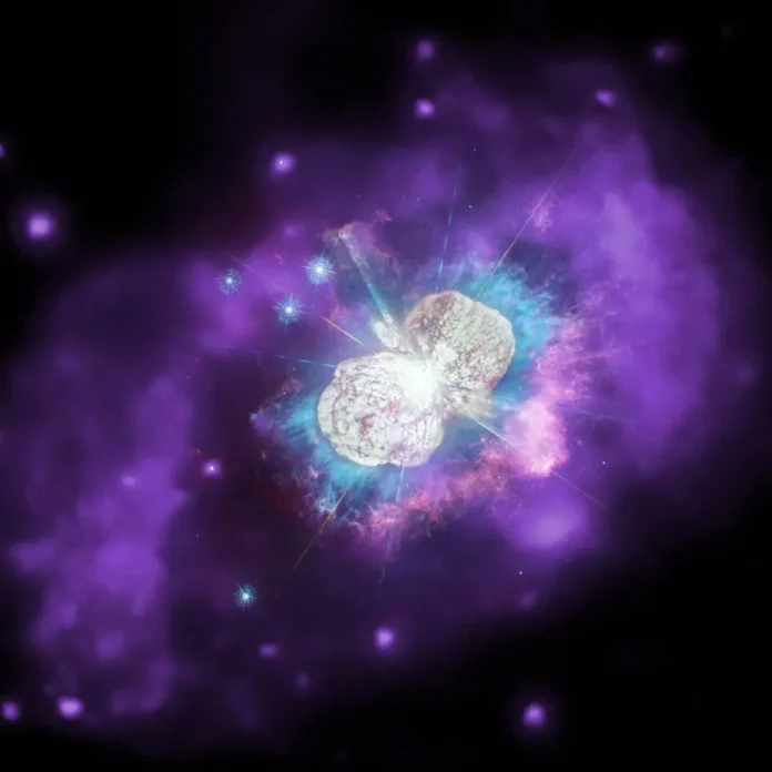 X-ray: NASA/CXC; Ultraviolet/Optical: NASA/STScI; Combined Image: NASA/ESA/N. Smith (University of Arizona), J. Morse (BoldlyGo Institute) and A. Pagan