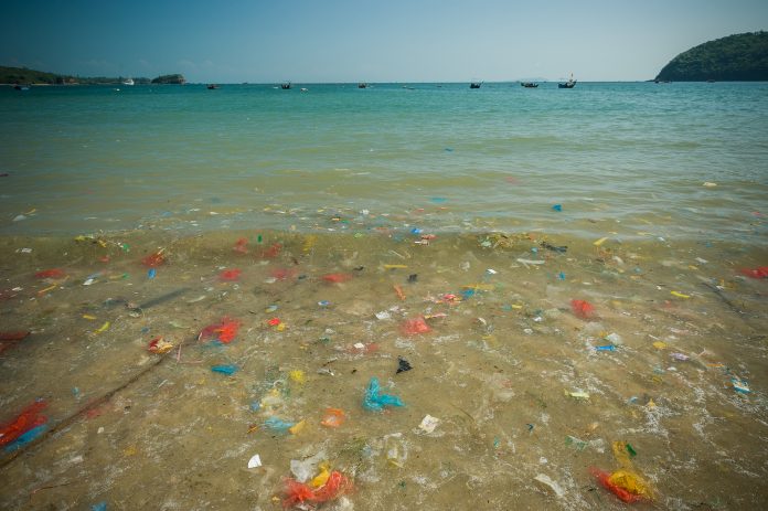 A lot of rubbish at the beach