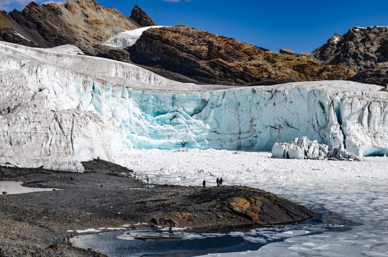 The Pastoruri Glacier, the worlds largest tropical glacier, in the Cordillera Blanca near Huaraz, Peru