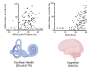 Figure 1: Electrocochleography-total response (ECochG-TR) measured at the round window prior to cochlear implant insertion (RW-ECochG-TR) shows a weak correlation with performance in noise (AzBio +10 dB signal-to-noise ratio). Similarly, the MoCA score, a measure of cognitive function, also exhibits a weak correlation with performance in noise. However, a multivariate model incorporating both cochlear health (ECochG-TR), cognition (MoCA score), and their interaction (product of ECochG-TR and MoCA) explains 46.0% of the variability in noise performance. This finding suggests that while good cochlear health is necessary for strong performance in noise, it is not sufficient on its own – it must be complemented by adequate cognitive function.