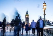 Westminster Bridge - The Big Ben and House of Parliament in London - UK