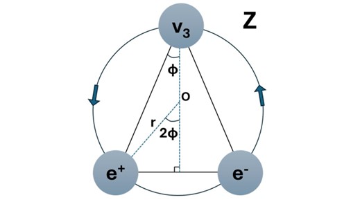 Figure 3. The Z Boson structure according to the RLM. The computed mass value of 91.72 GeV/c(5) is in excellent agreement with the experimental value of 91.19 GeV/c2.