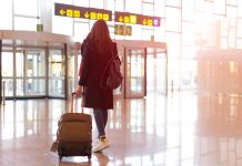 Picture of woman walking in airport