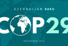 Conference of the Parties UNFCCC COP29. Annual United Nations climate change conference in November 2024 in Baku, Azerbaijan. International climate summit banner. Global Warming. Vector illustration