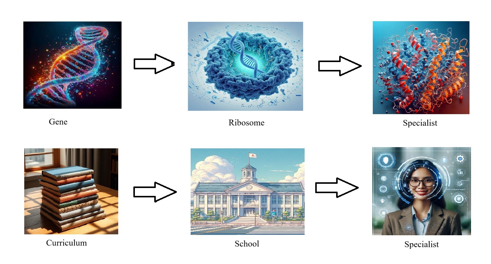 Figure 2. Forming specialized individuals in T-societies