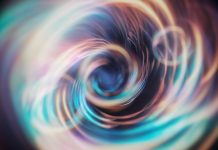 Abstract electromagnetics field loop - 3d rendered beautiful image of energy field. Optical illusion. Flowing plasma. Quantum concept. Design abstract hypnotic holographic surreal background element. Spherical pulsating Energy. Light time portal. Virtual Reality (VR) concept.