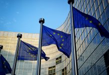 EU flags in front of European Commission