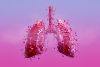 Dissolving human lung. Lung health. Smoking issues. Digitally generated image. 3d render.