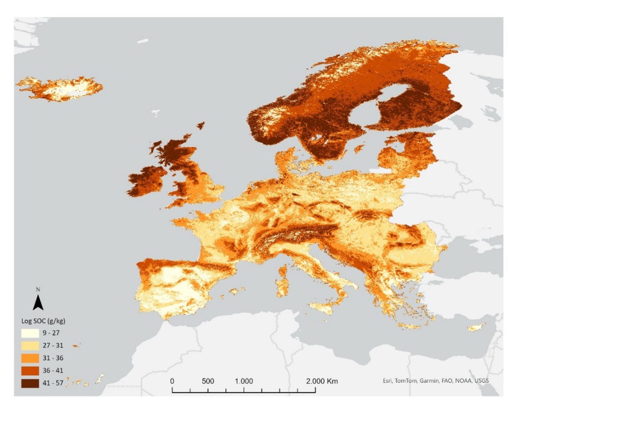 Figure 2: Pan-European map of SOC as a part of the ECODATACUBE. See: https://stac.ecodatacube.eu/