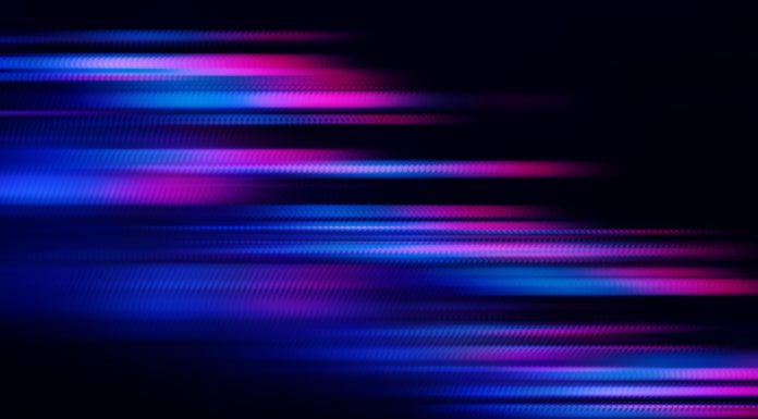 Led Light Speed Abstract Background Motion Stripe Neon Colorful Pattern Blurred Prism Blue Purple Pink Lines Shiny Bright Technology Futuristic Fluorescent Texture Black Backdrop Distorted Macro Photography for banner, flyer, card, poster, brochure, presentation