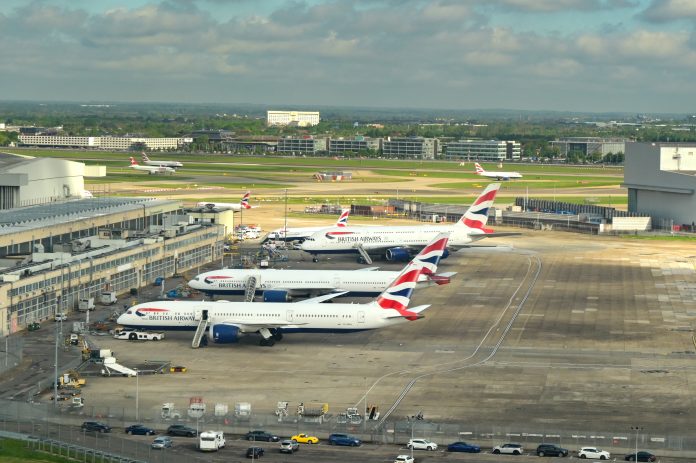 British Airways maintenance area at London Heathrow airport