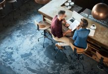 Getting work done at their local coffee shop