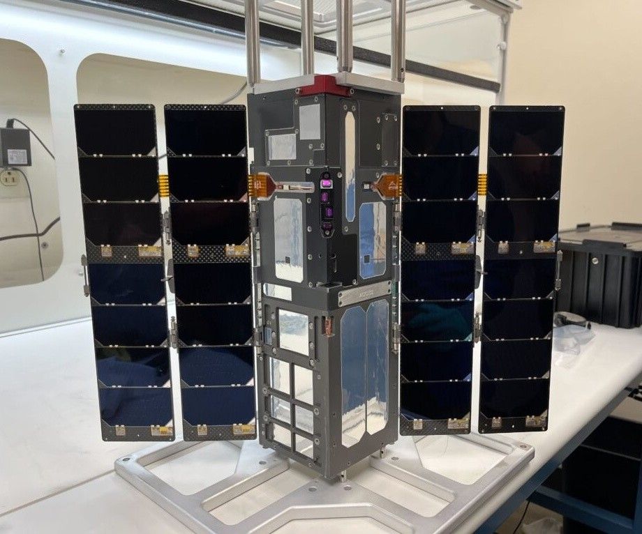 The CIRBE CubeSat in the laboratory before launch. CIRBE was designed and built by LASP at the University of Colorado Boulder. Xinlin Li/LASP/CU Boulder