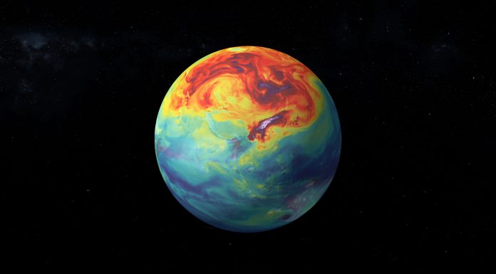 Carbon dioxide emission on Earth. Massive CG graphics created using VC orb plug-in mixed with NASA imagery. Texture map used from: https://svs.gsfc.nasa.gov/11683