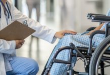 Girl in a wheelchair gets treatment