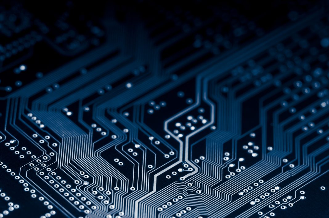 Macro shot of Electronic Circuit Board representing modern technology