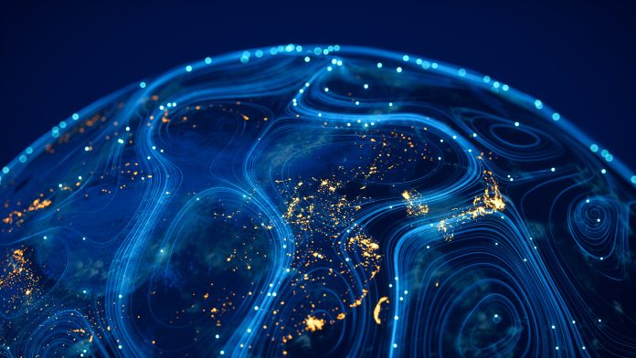 Global Data Flow And Connectivity - East Asia (World Map Courtesy of NASA)